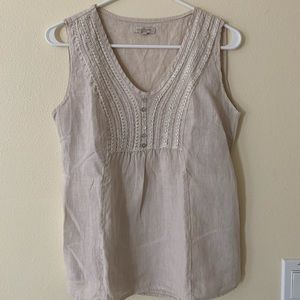 Small Beige Linen Blouse
